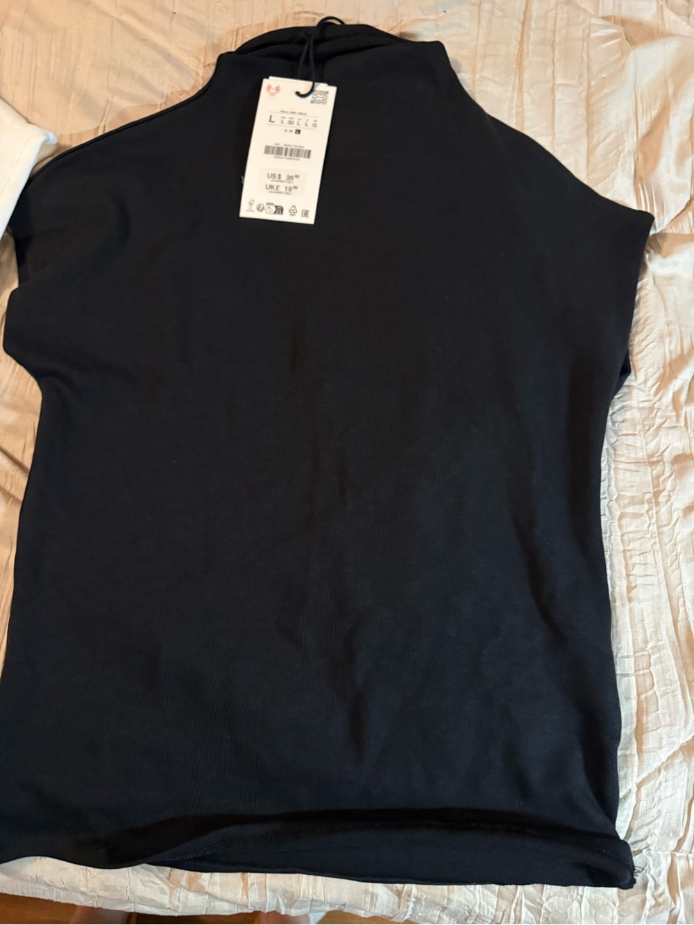 Zara Sleeveless Mock Neck Top - Black